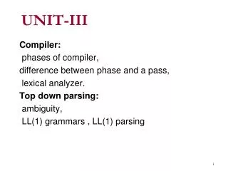 UNIT-III