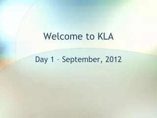 Welcome to KLA