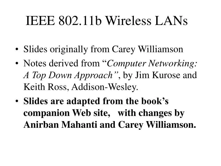 ieee 802 11b wireless lans