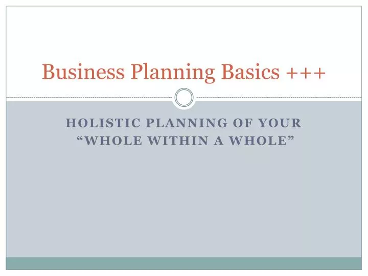 business planning basics