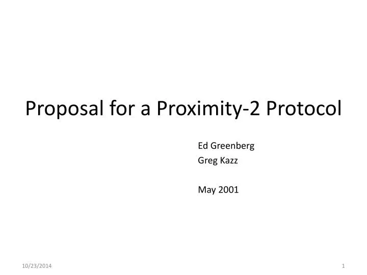 proposal for a proximity 2 protocol