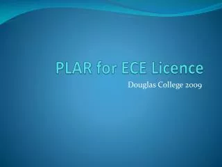 PLAR for ECE Licence