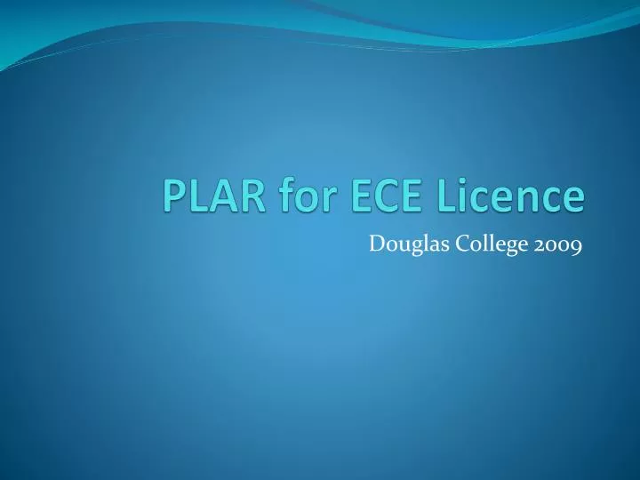 plar for ece licence
