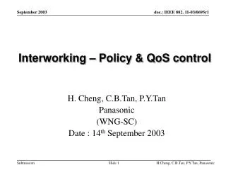 Interworking – Policy &amp; QoS control
