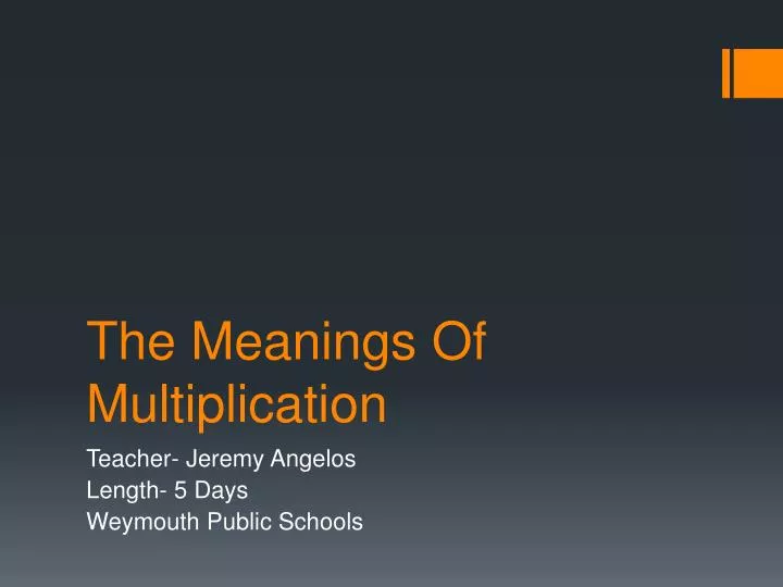the meanings of multiplication
