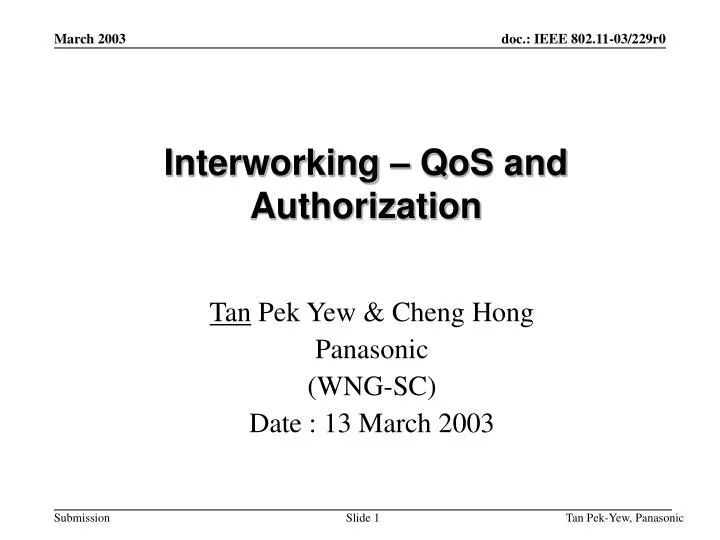 interworking qos and authorization