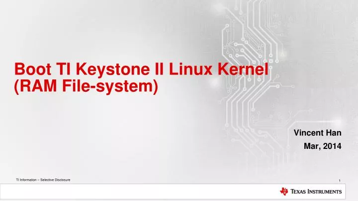 boot ti keystone ii linux kernel ram file system