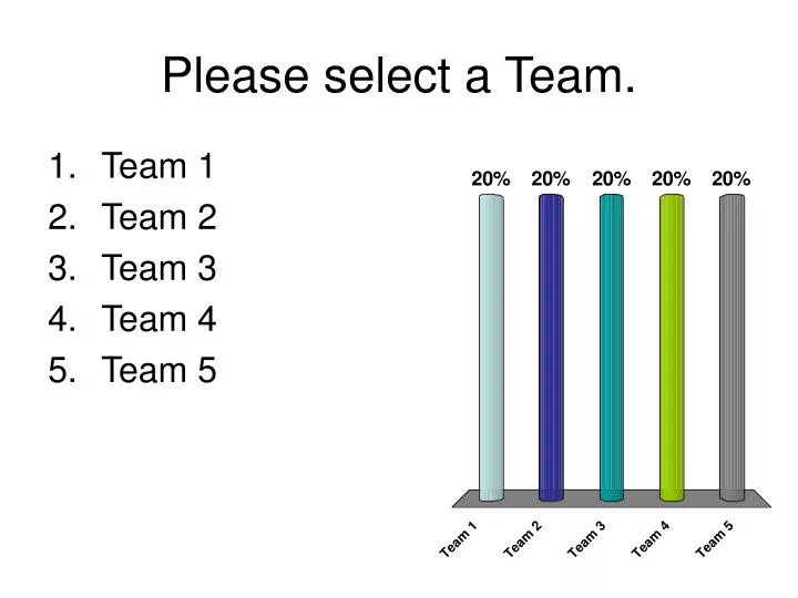 please select a team
