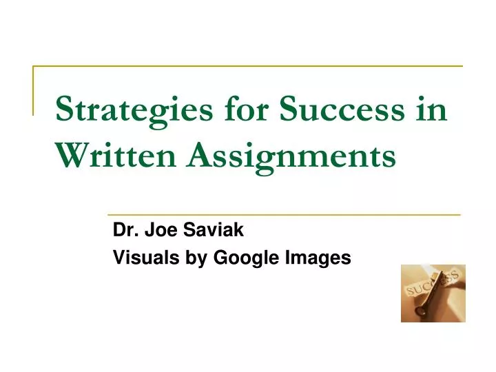 strategies for success in written assignments