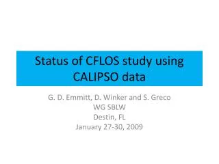 Status of CFLOS study using CALIPSO data