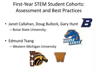 First-Year STEM Student Cohorts: Assessment and Best Practices