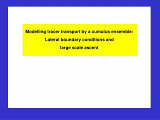 Modelling tracer transport by a cumulus ensemble: Lateral boundary conditions and
