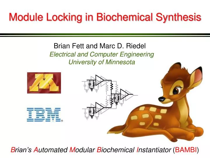 module locking in biochemical synthesis