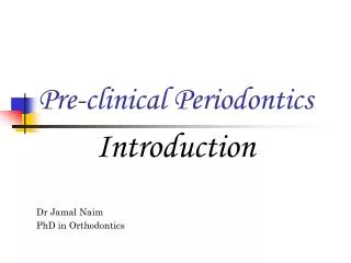 Pre-clinical Periodontics