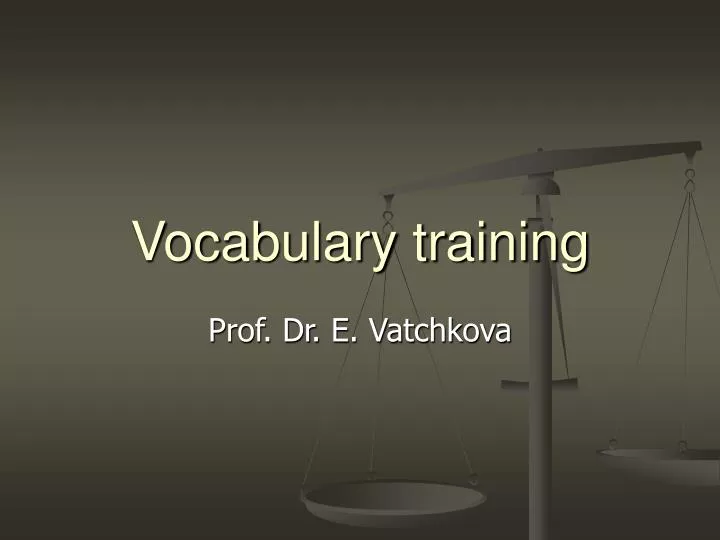 vocabulary training