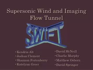 Supersonic Wind and Imaging Flow Tunnel
