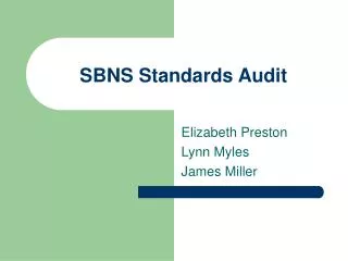 SBNS Standards Audit