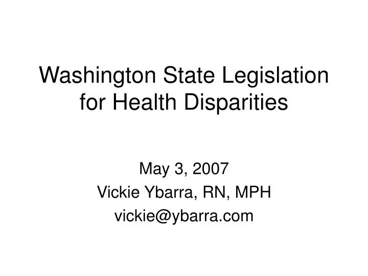 washington state legislation for health disparities