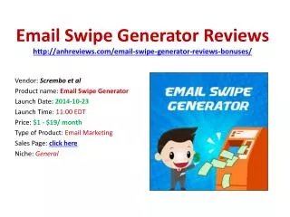 Email swipe generator reviews bonuses discount