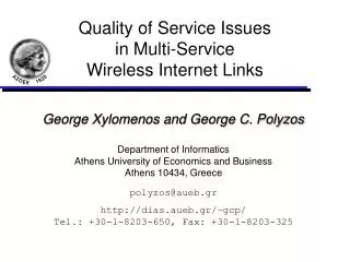 Quality of Service Issues in Multi-Service Wireless Internet Links