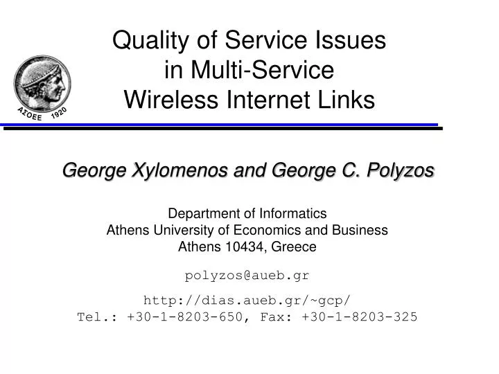 quality of service issues in multi service wireless internet links