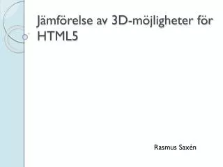 j mf relse av 3d m jligheter f r html5