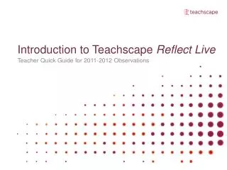 Introduction to Teachscape Reflect Live
