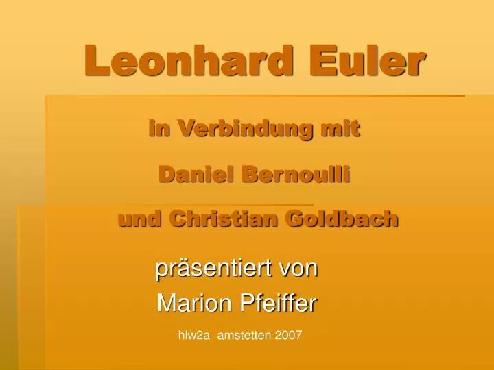 leonhard euler in verbindung mit daniel bernoulli und christian goldbach