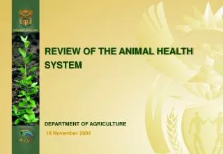 REVIEW OF THE ANIMAL HEALTH SYSTEM