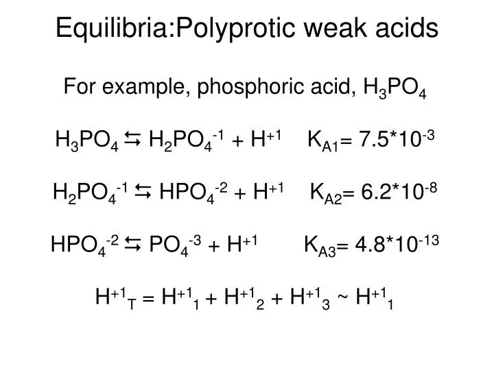 equilibria polyprotic weak acids