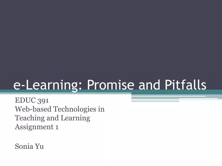 e learning promise and pitfalls