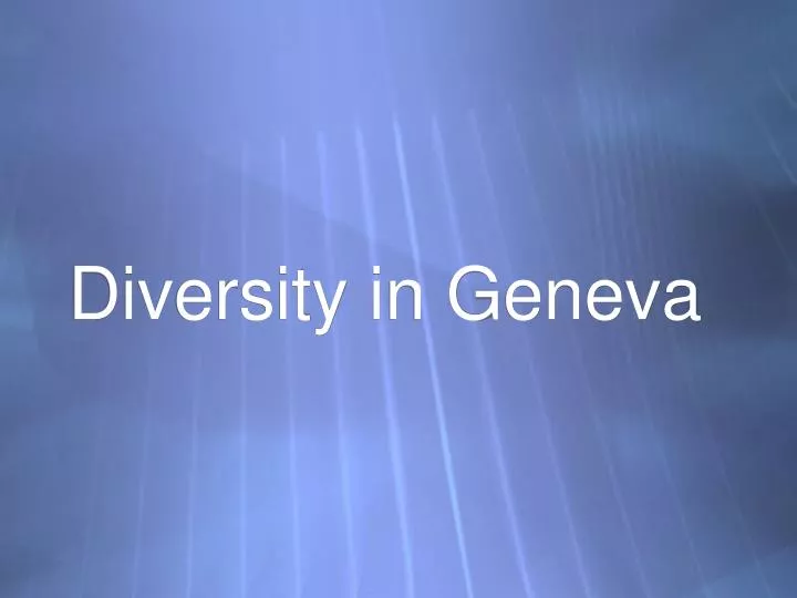 diversity in geneva