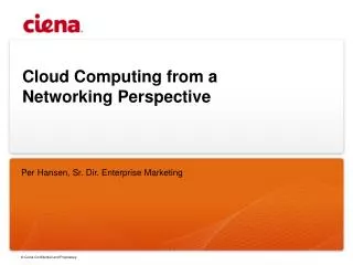 Cloud Computing from a Networking Perspective