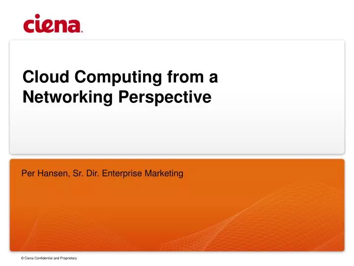 cloud computing from a networking perspective