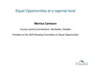 Equal Opportunities at a regional level