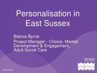 Personalisation in East Sussex