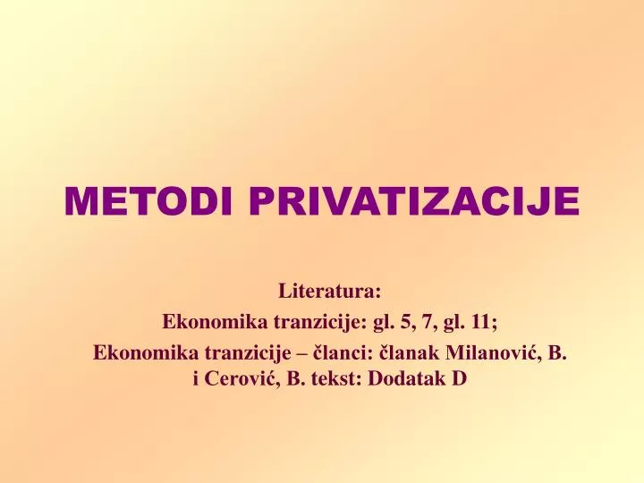 metodi privatizacije