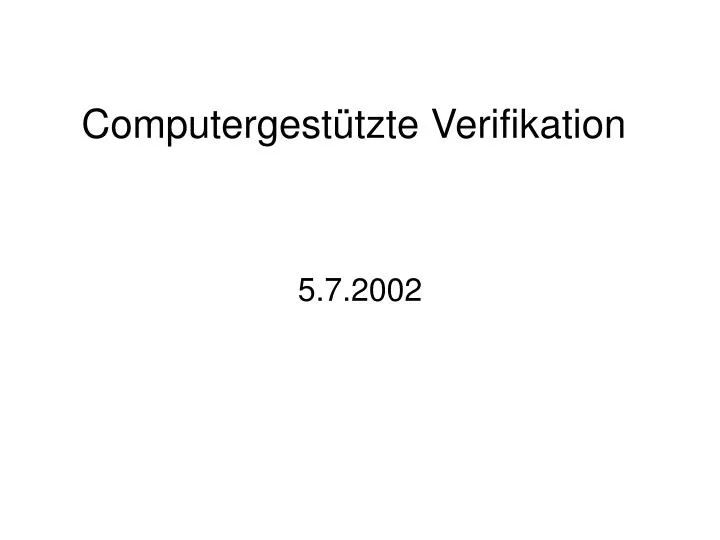 computergest tzte verifikation