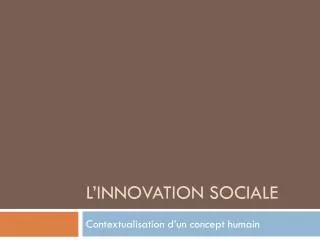 L’innovation sociale