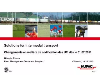 Solutions for intermodal transport