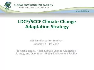 LDCF/SCCF Climate Change Adaptation Strategy