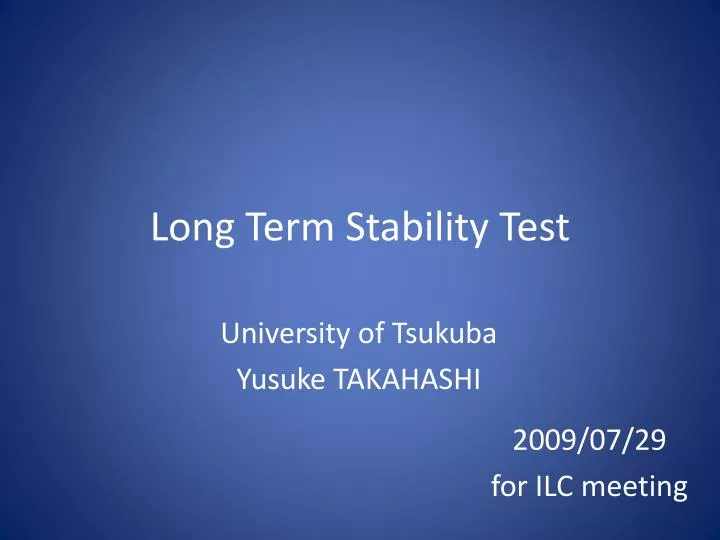 long term stability test