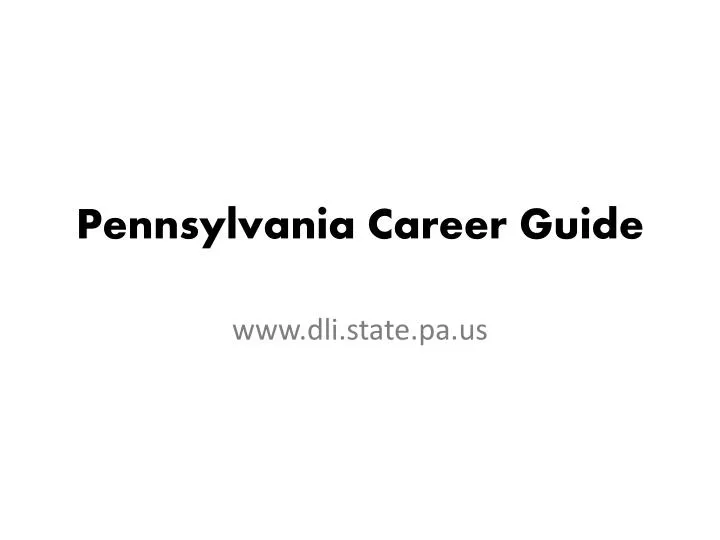 pennsylvania career guide