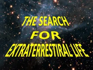 EXTRATERRESTIRAL LIFE