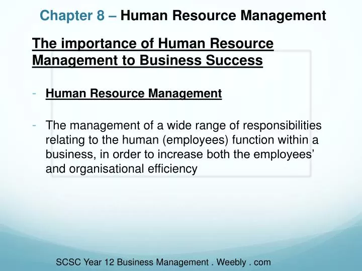 chapter 8 human resource management