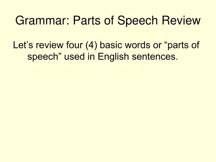 grammar parts of speech review