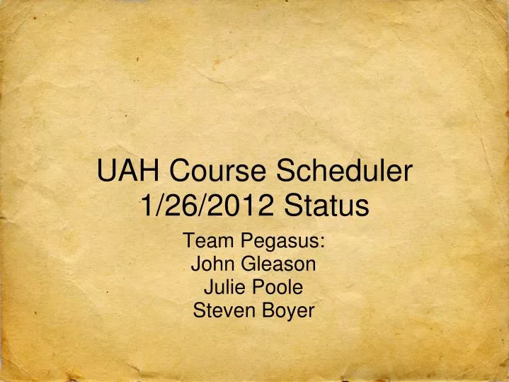uah course scheduler 1 26 2012 status