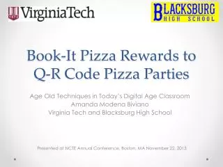 Book-It Pizza Rewards to Q-R Code Pizza Parties