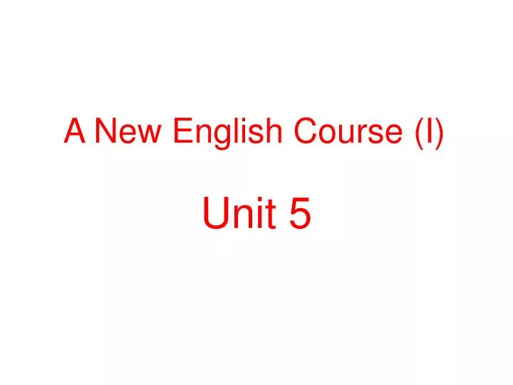 a new english course i