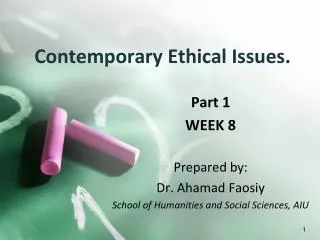 Contemporary Ethical Issues.
